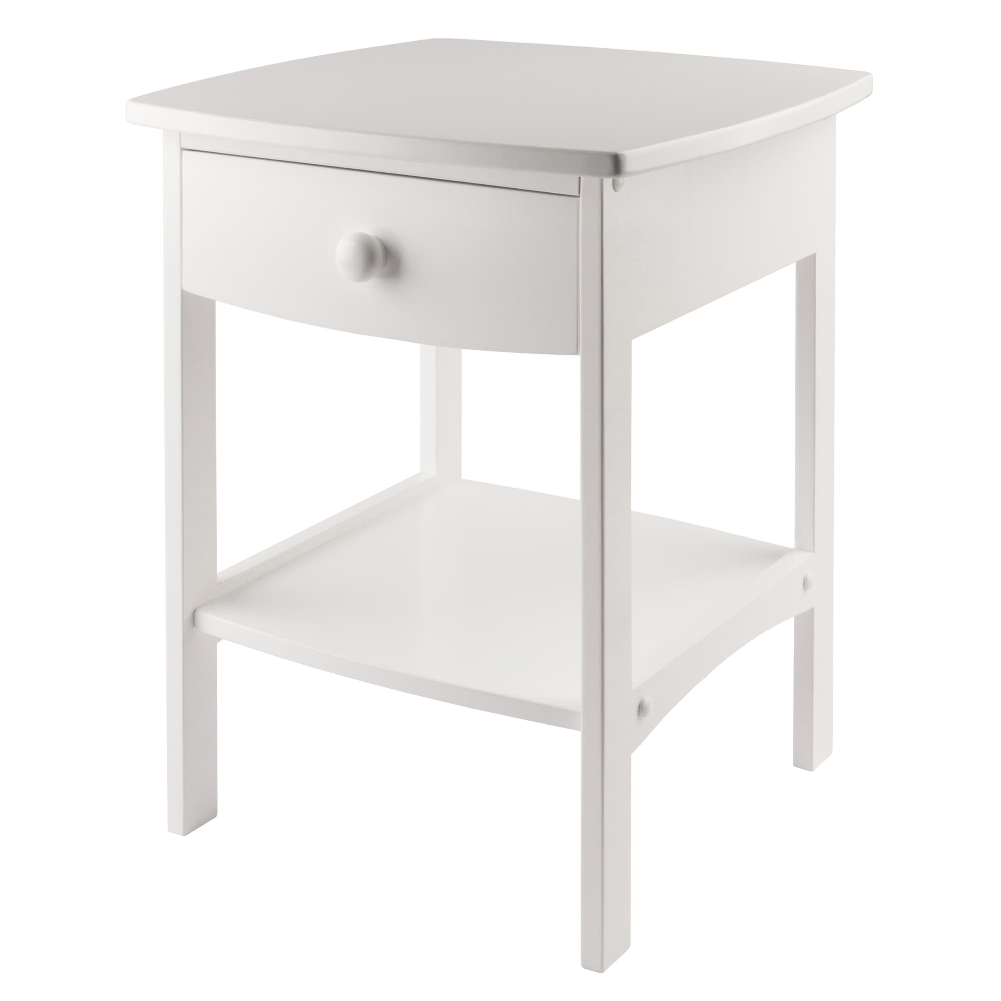 CLAIRE Accent Table with 1 Drawer & 1 Shelf, White Finish