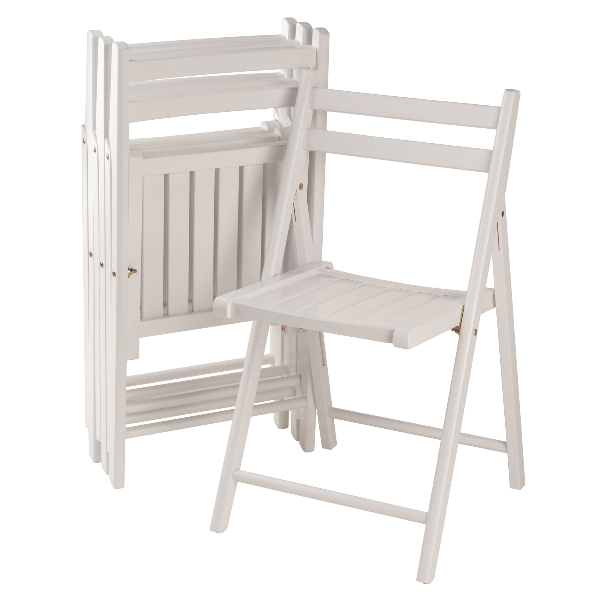 ROBIN 4 Folding Chairs, White Finish
