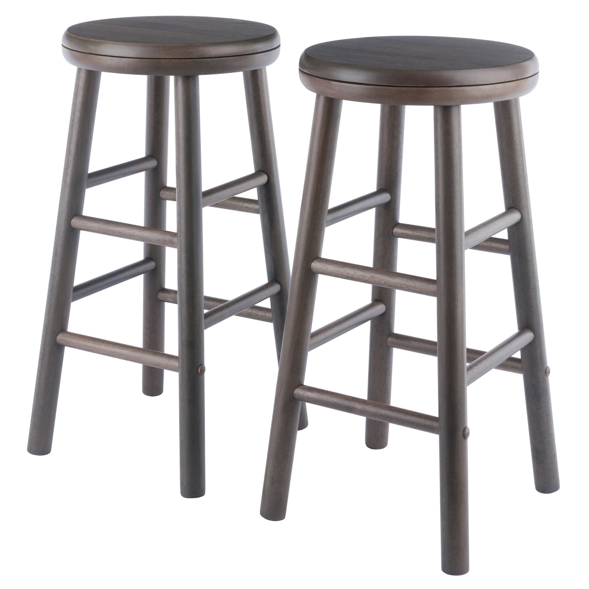 SHELBY 2 Counter Stools with Swivel Seat, Oyster Gray Finish