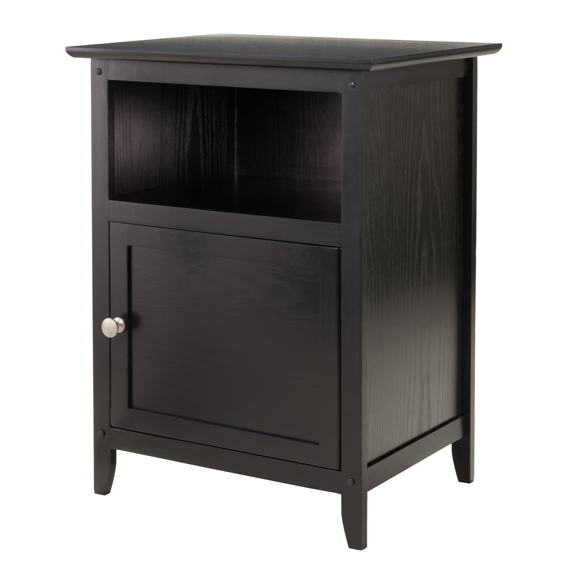 HENRY Accent Table with Shelf and Door, Black Finish