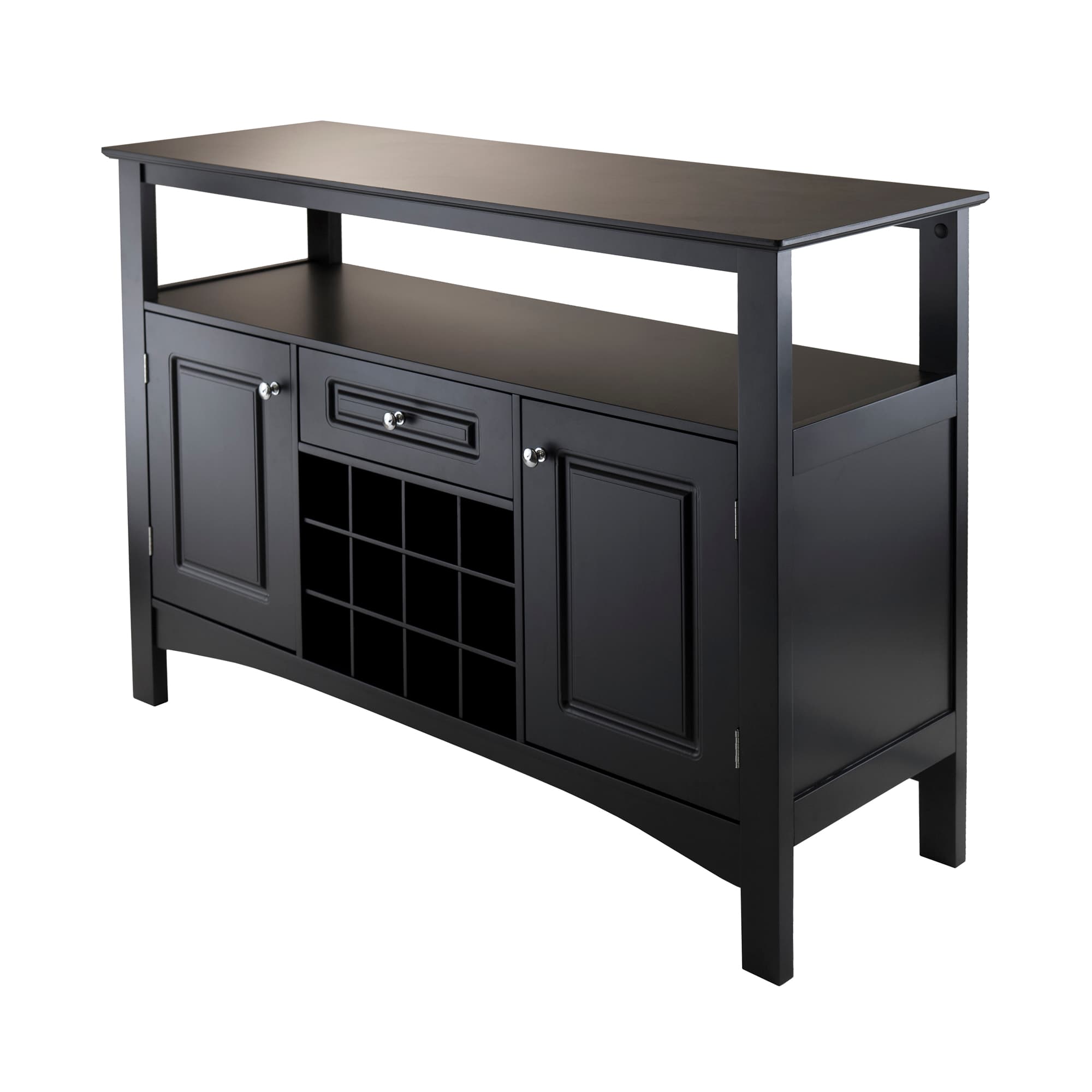 JASPER Buffet Cabinet/Sideboard with Shelf, Drawer & 2 Doors, Black Finish
