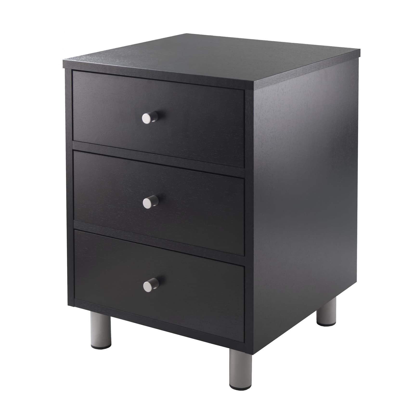 DANIEL Accent Table with 3 Drawers, Black/Slate Gray Finish