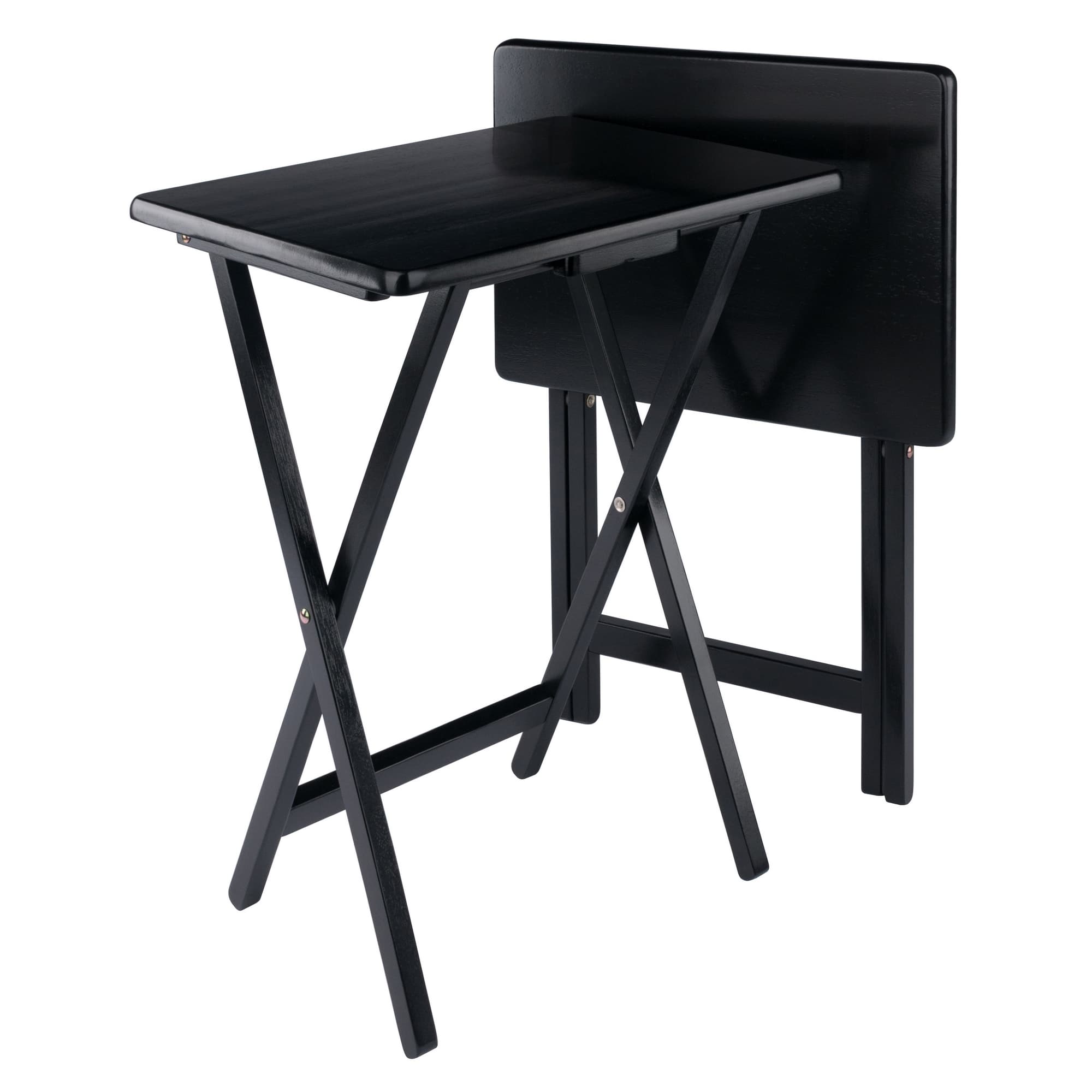 ALEX 2 Snack Tables, Black Finish