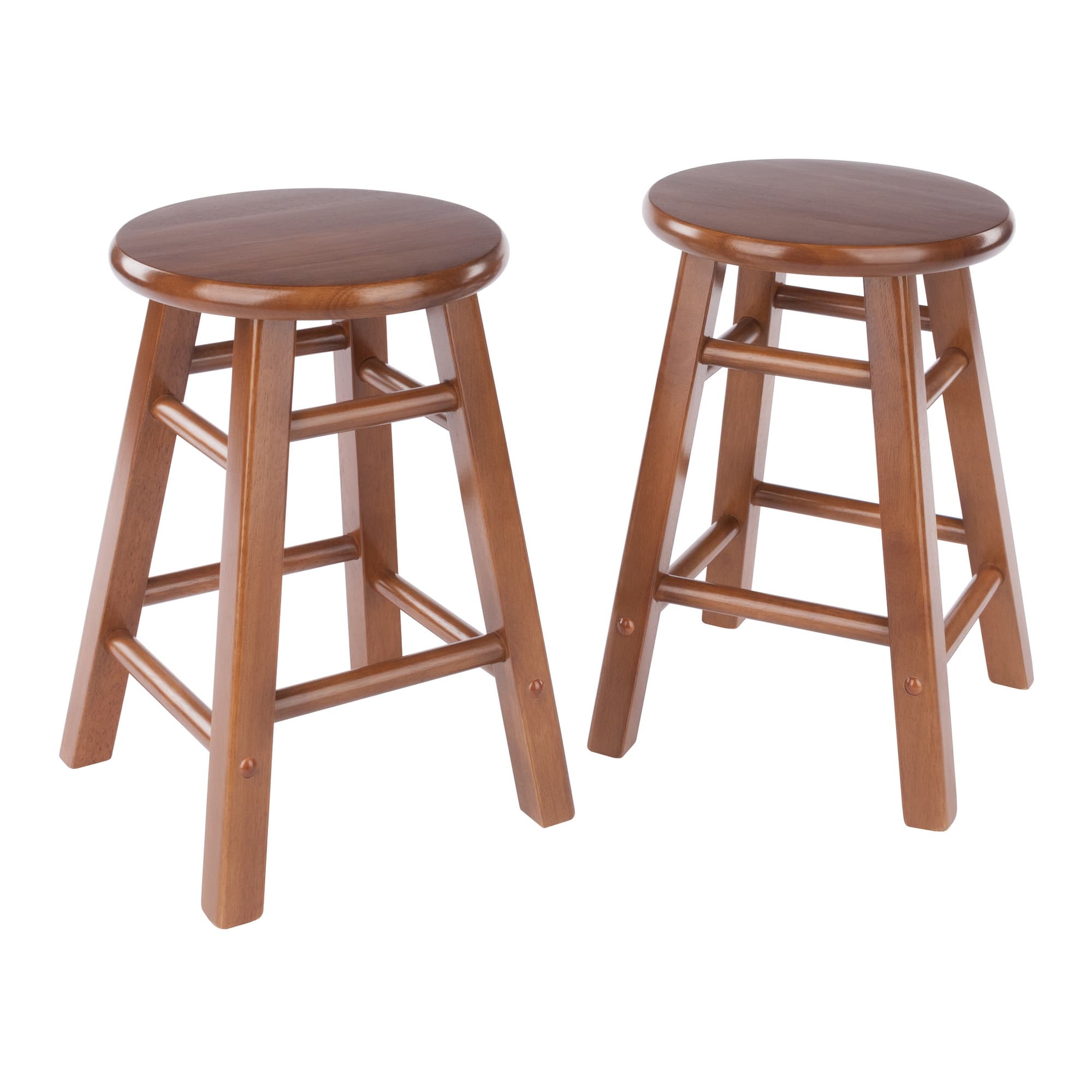 ELEMENT 2 Dining Stools with Square Legs, Teak Finish