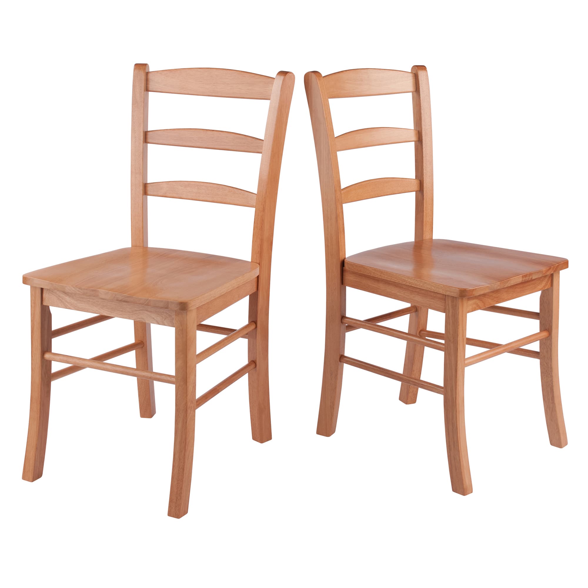 BENJAMIN 2 Dining Chairs with Ladder Back, Light Oak Finish