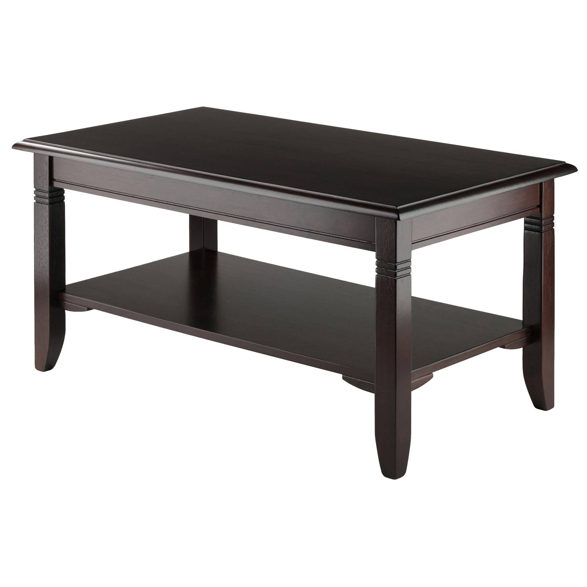 NOLAN Coffee Table with Shelf, Cappuccino Finish