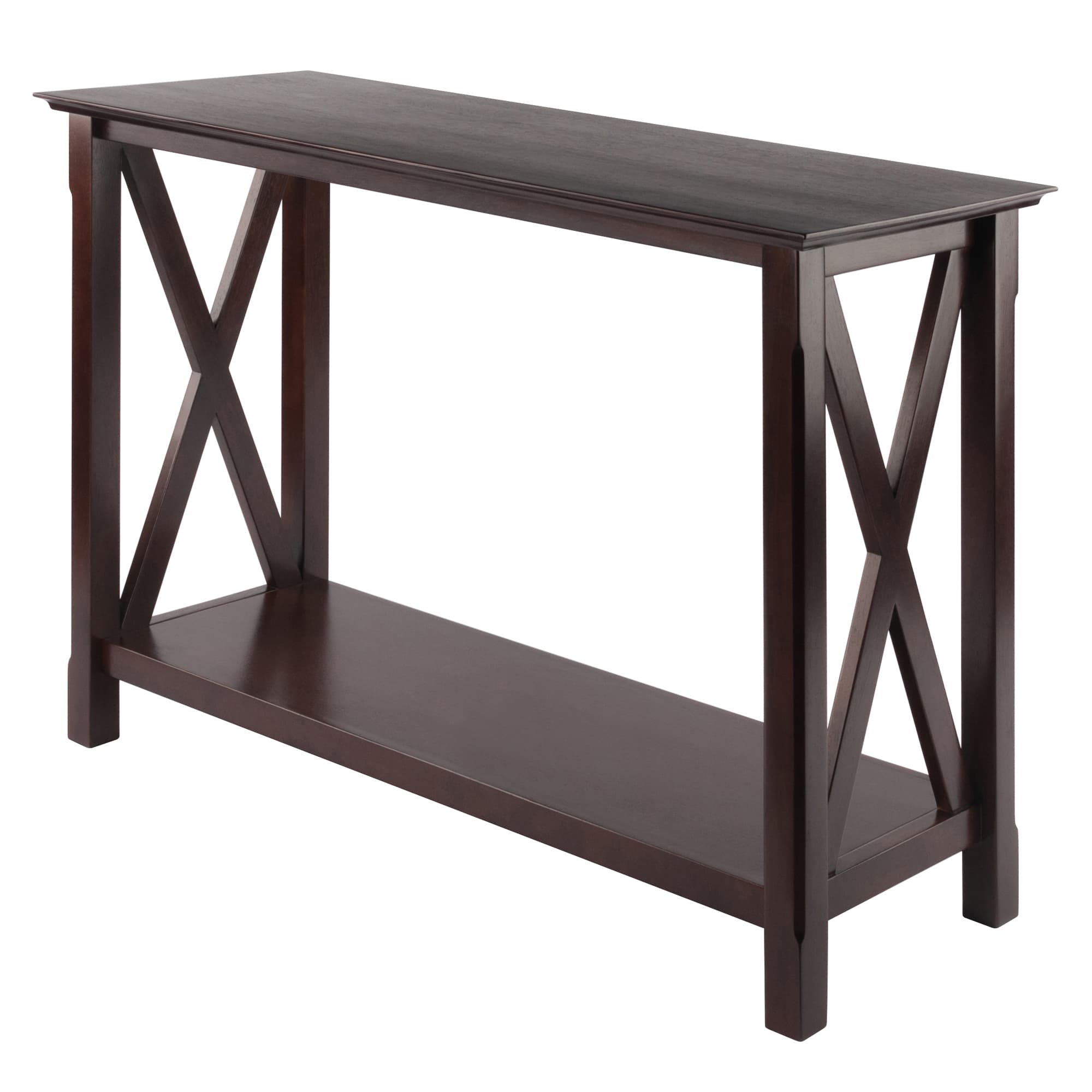 XOLA Console Table with Shelf, Cappuccino Finish