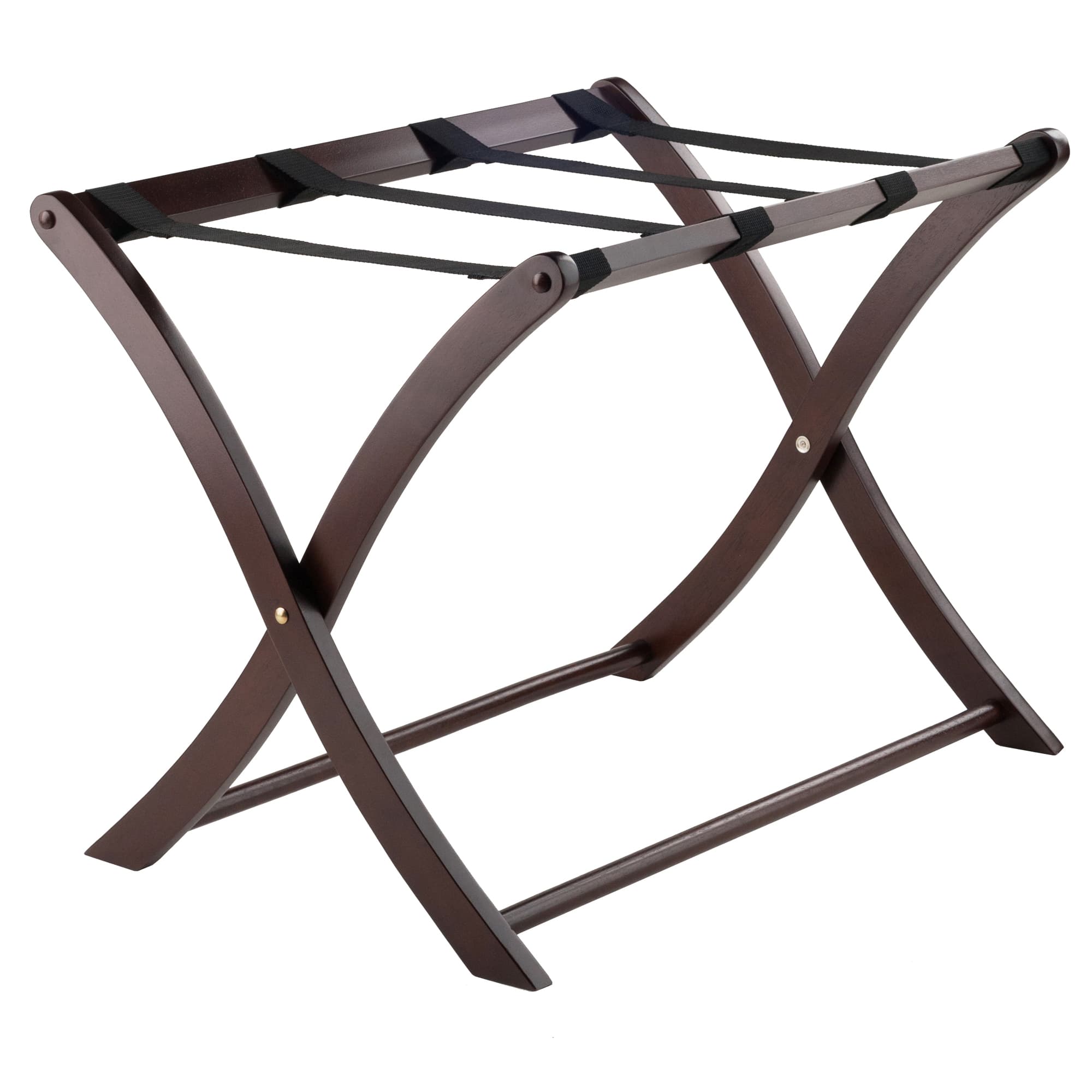 SCARLETT Luggage Rack with Curved Legs, Cappuccino Finish