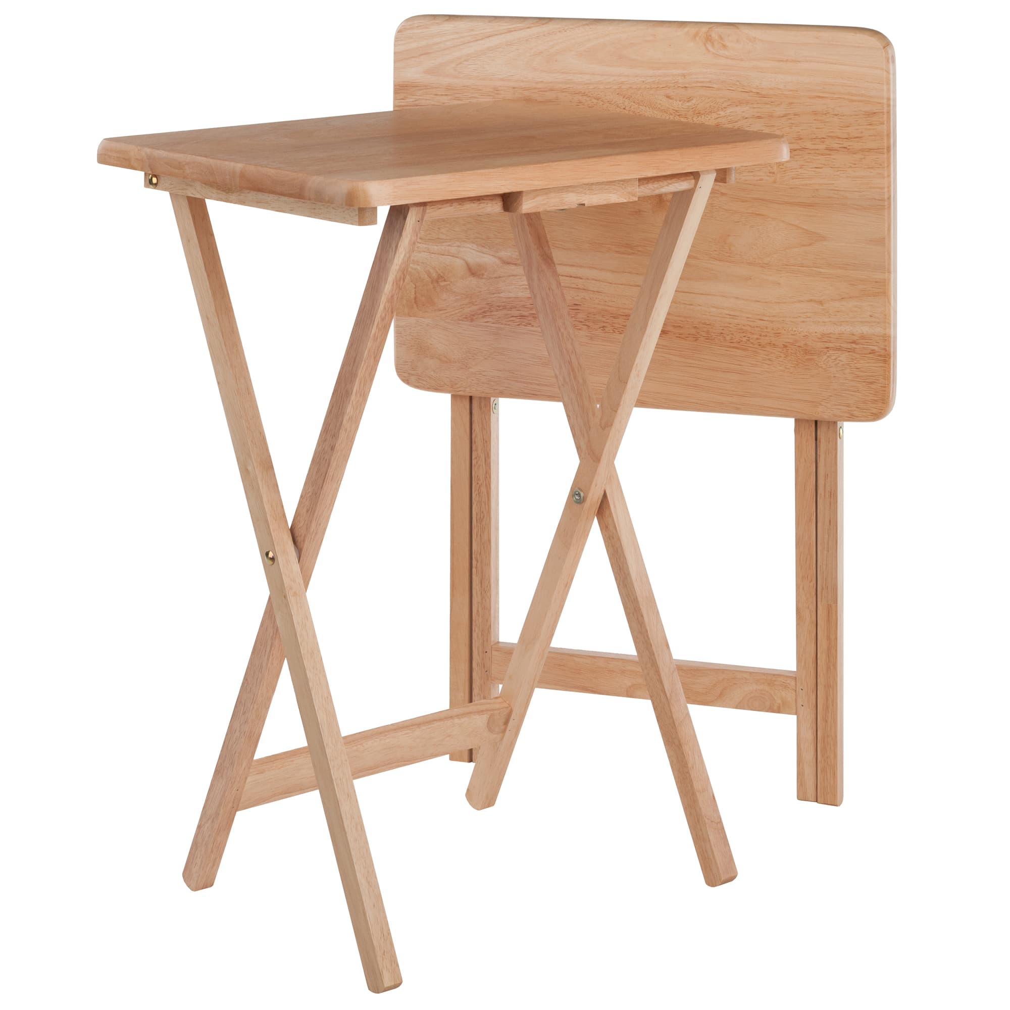ALEX 2 Snack Tables, Natural Finish