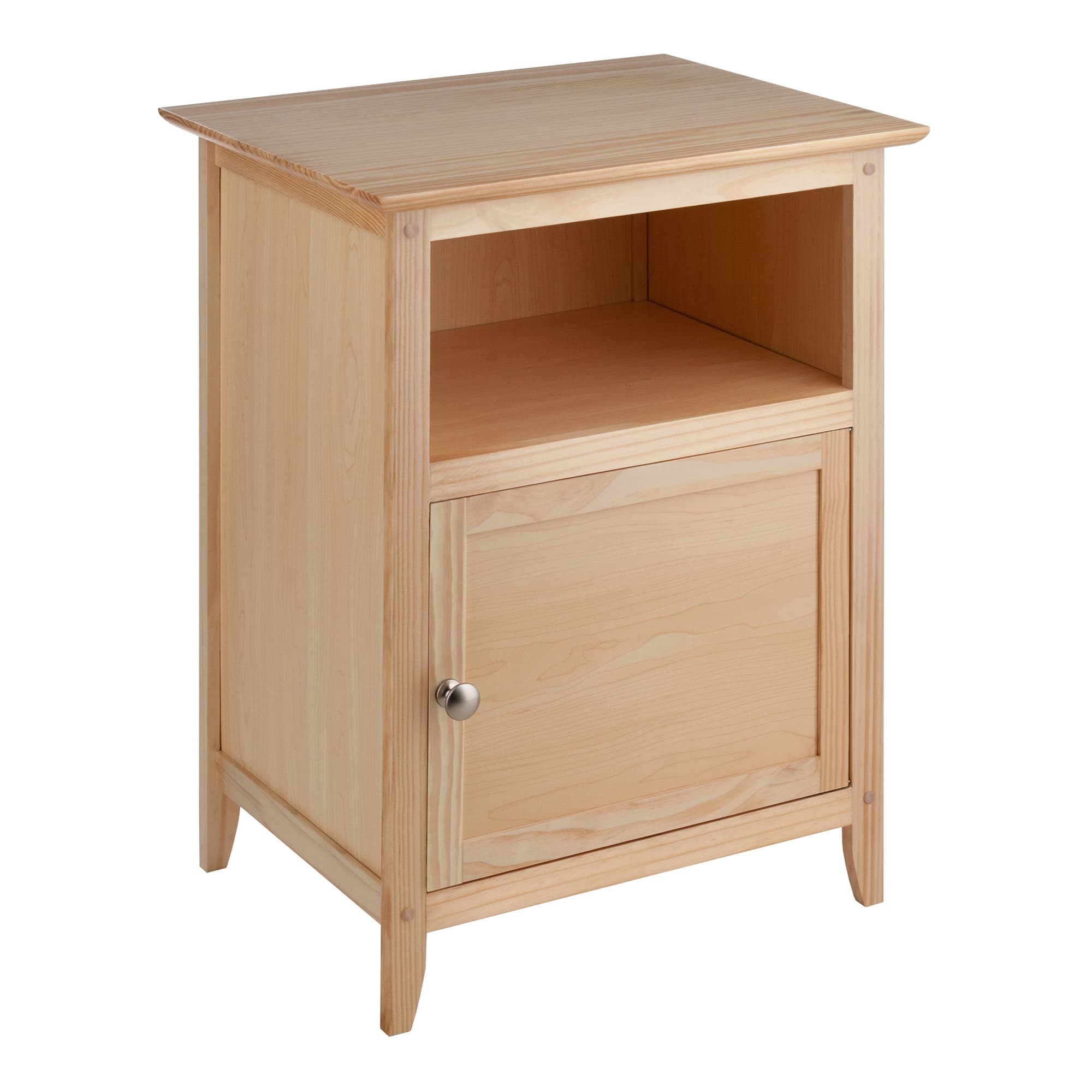 HENRY Accent Table with Shelf and Door, Natural Finish