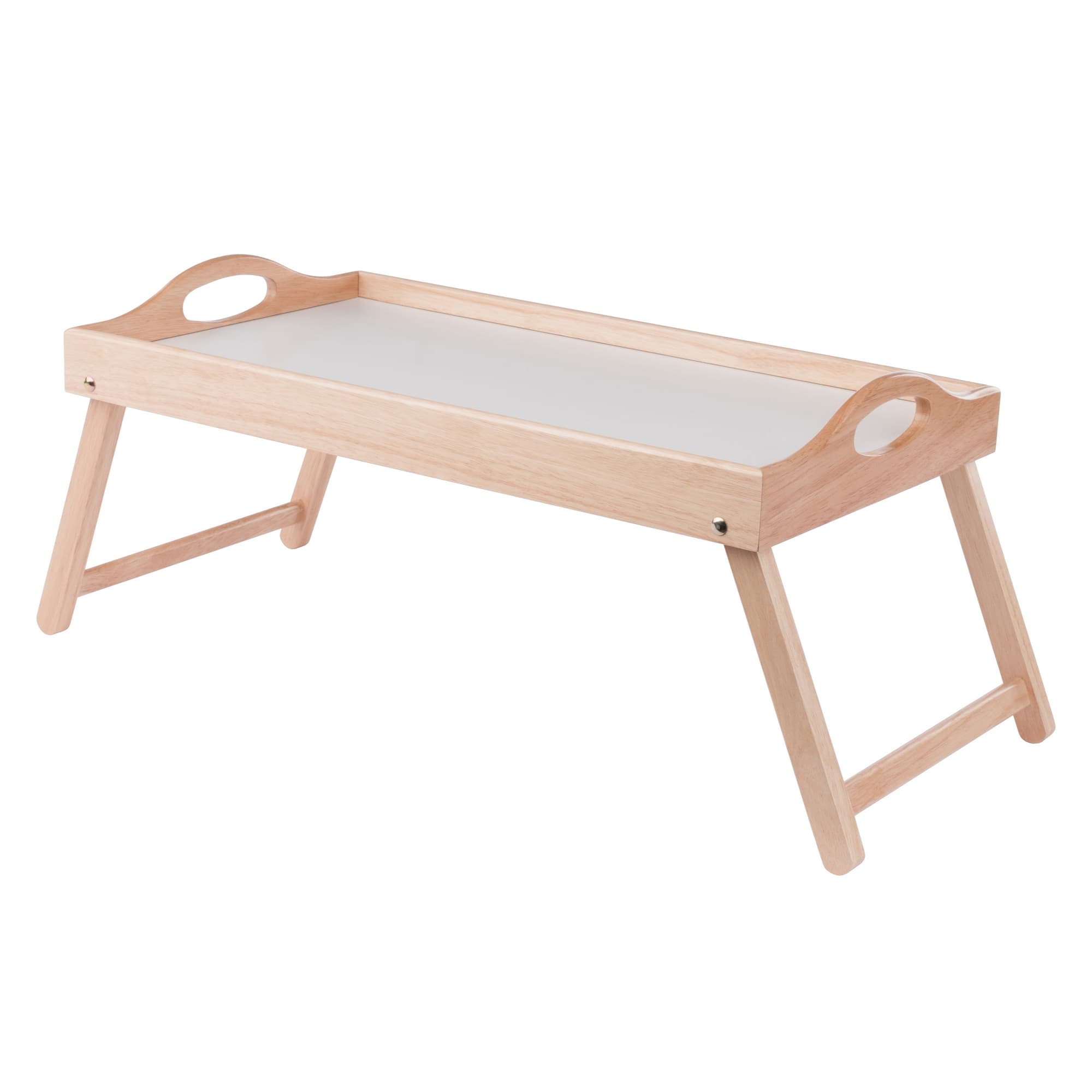 ALANI Breakfast Tray with 2 Handles, Natural/White Finish