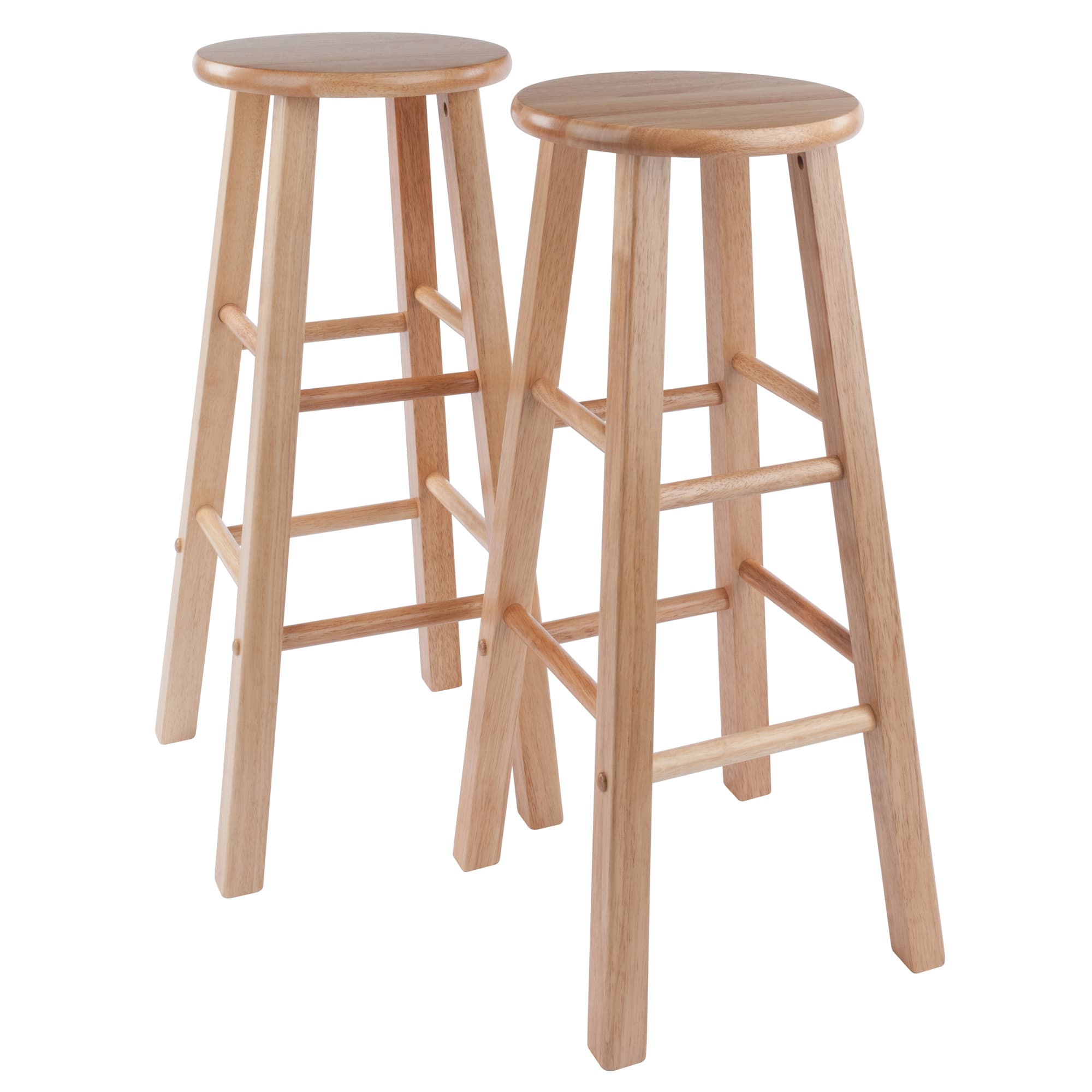 ELEMENT 2 Bar Stools with Square Legs, Natural Finish