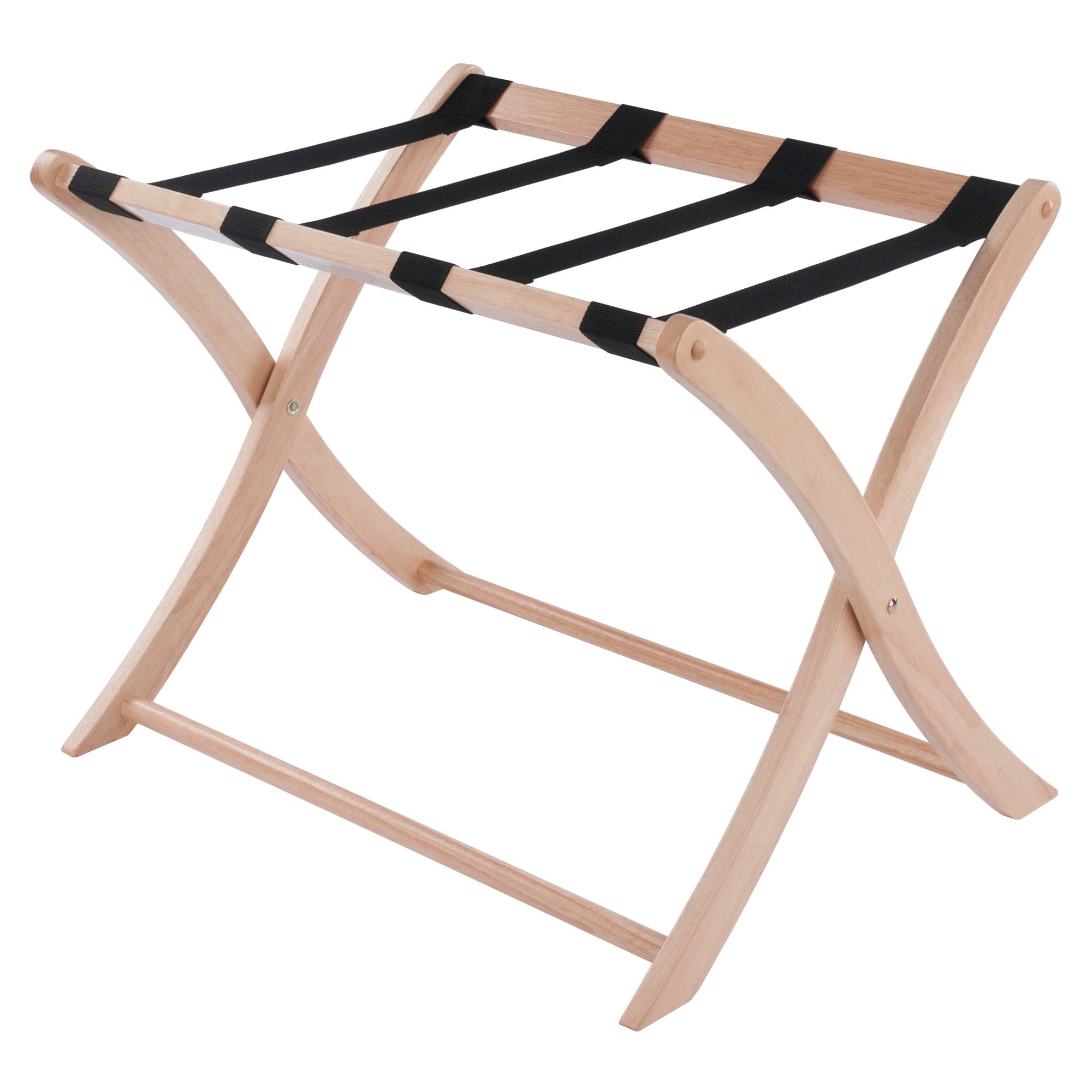 SCARLETT Luggage Rack with Curved Legs, Natural Finish