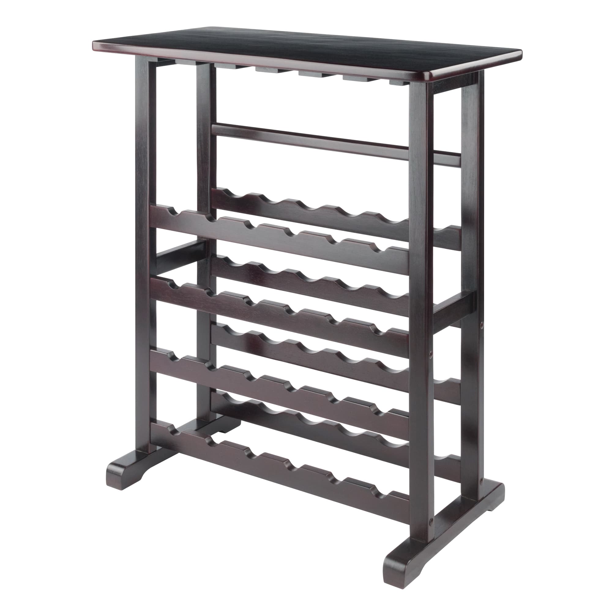 VINNY Wine Rack with Glass Hanger & 24-Bottle Capacity, Espresso Finish