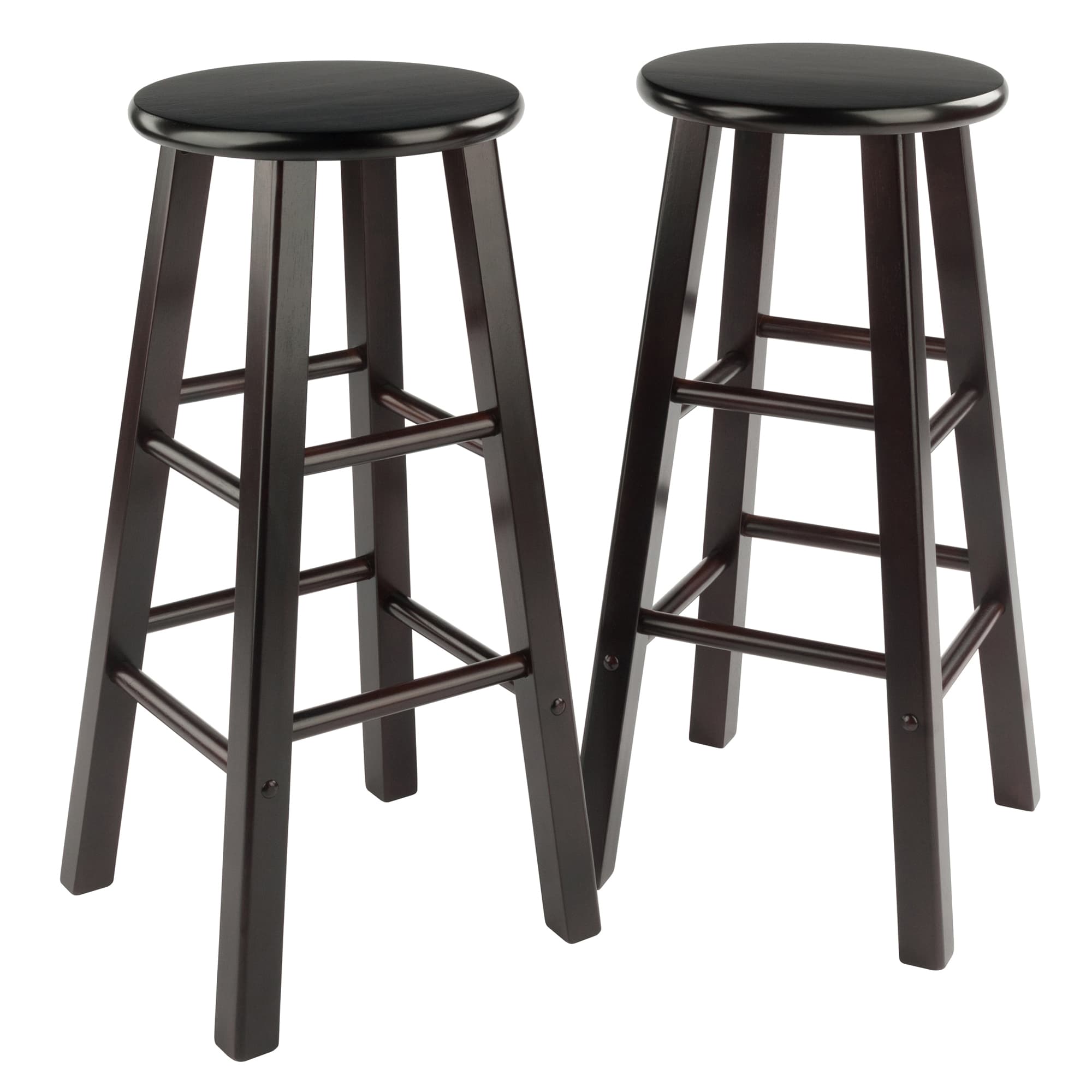 ELEMENT 2 Bar Stools with Square Legs, Espresso Finish