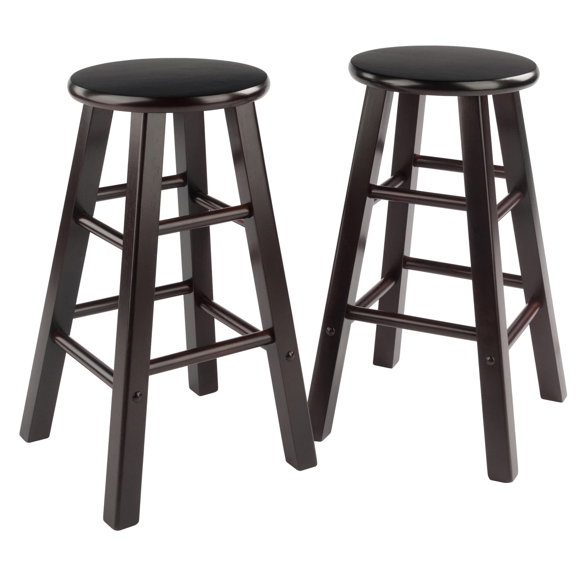 ELEMENT 2 Counter Stools with Square Legs, Espresso Finish