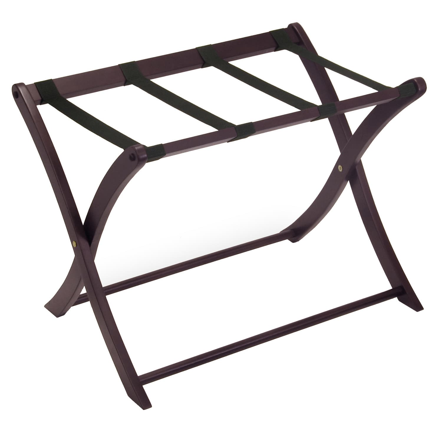 SCARLETT Luggage Rack with Curved Legs, Espresso Finish