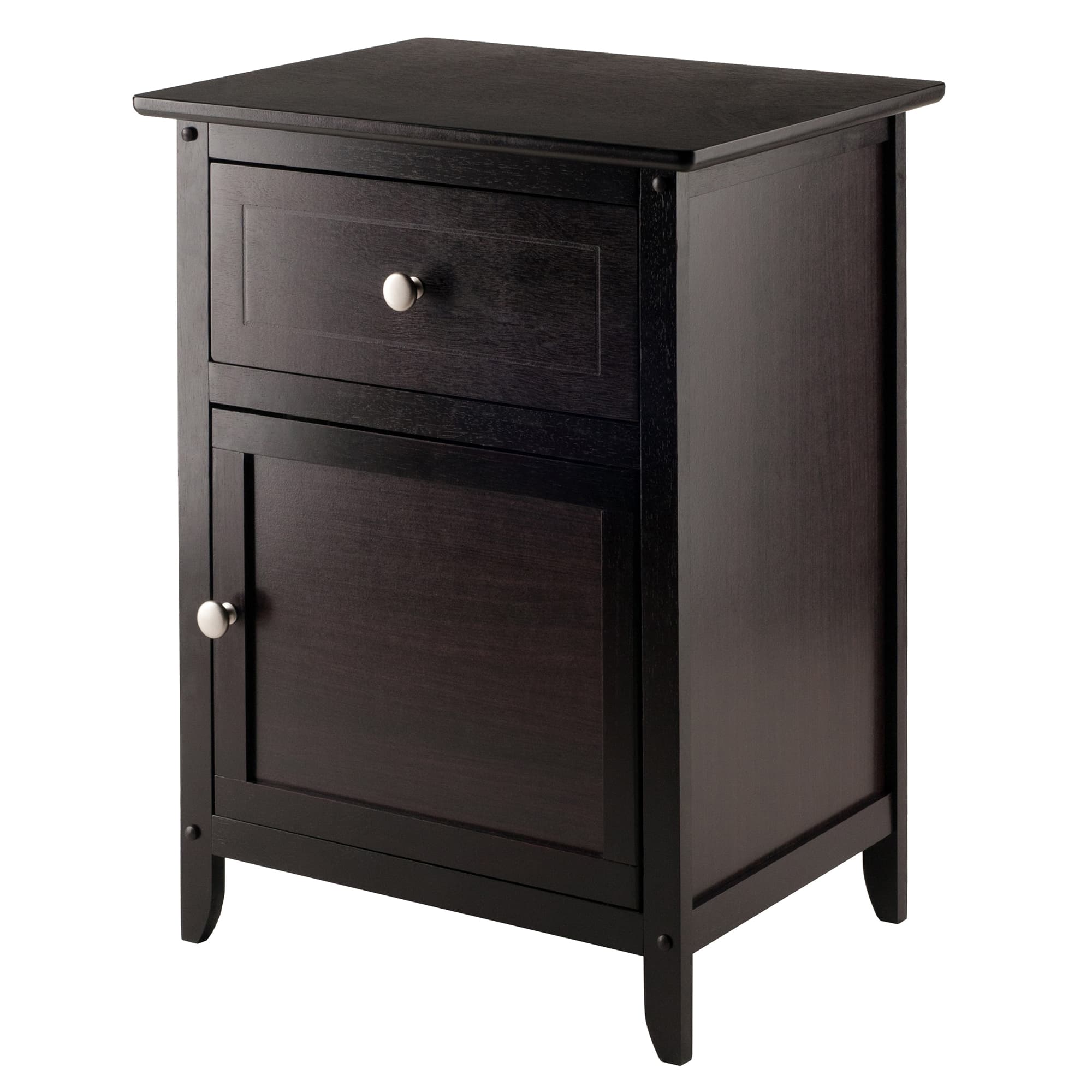 EUGENE Accent Table with Drawer & Door, Espresso Finish