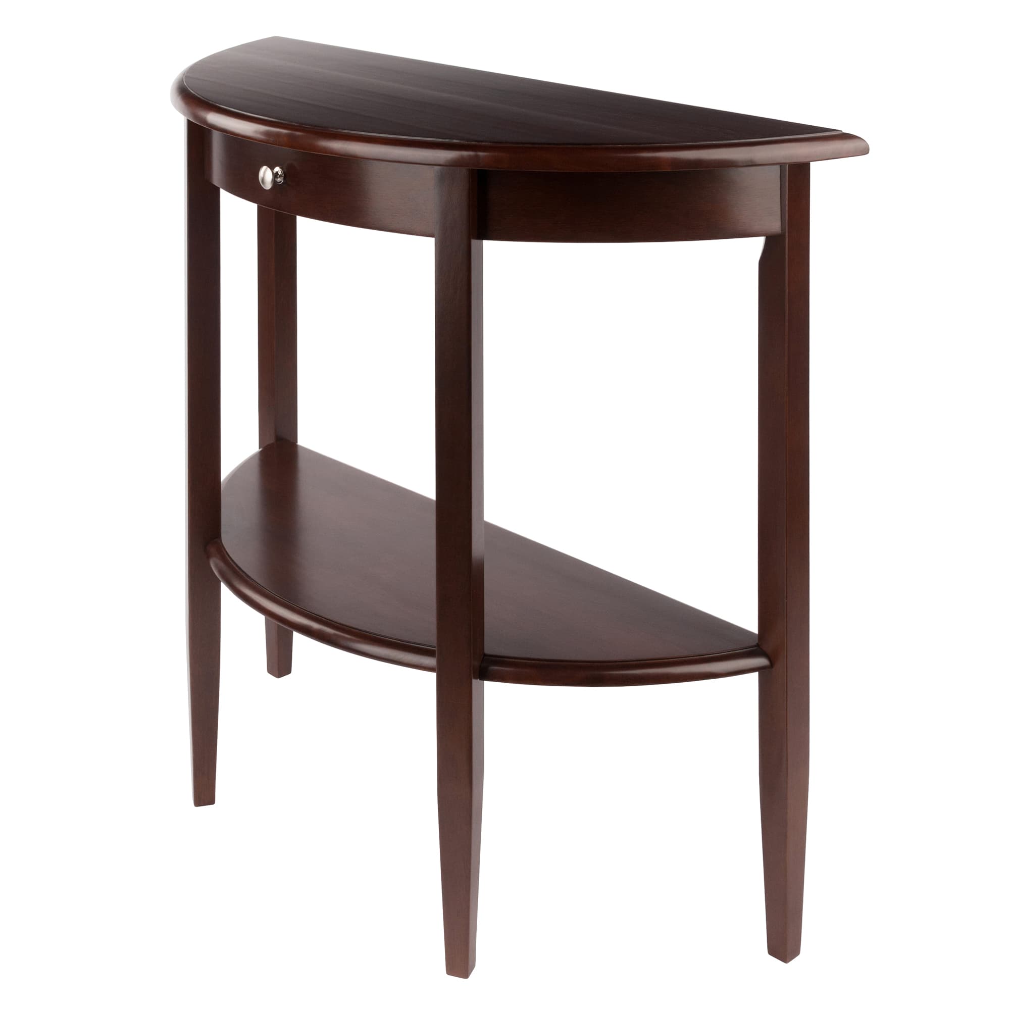 CONCORD Console Table with Half Moon Shape, Walnut Finish