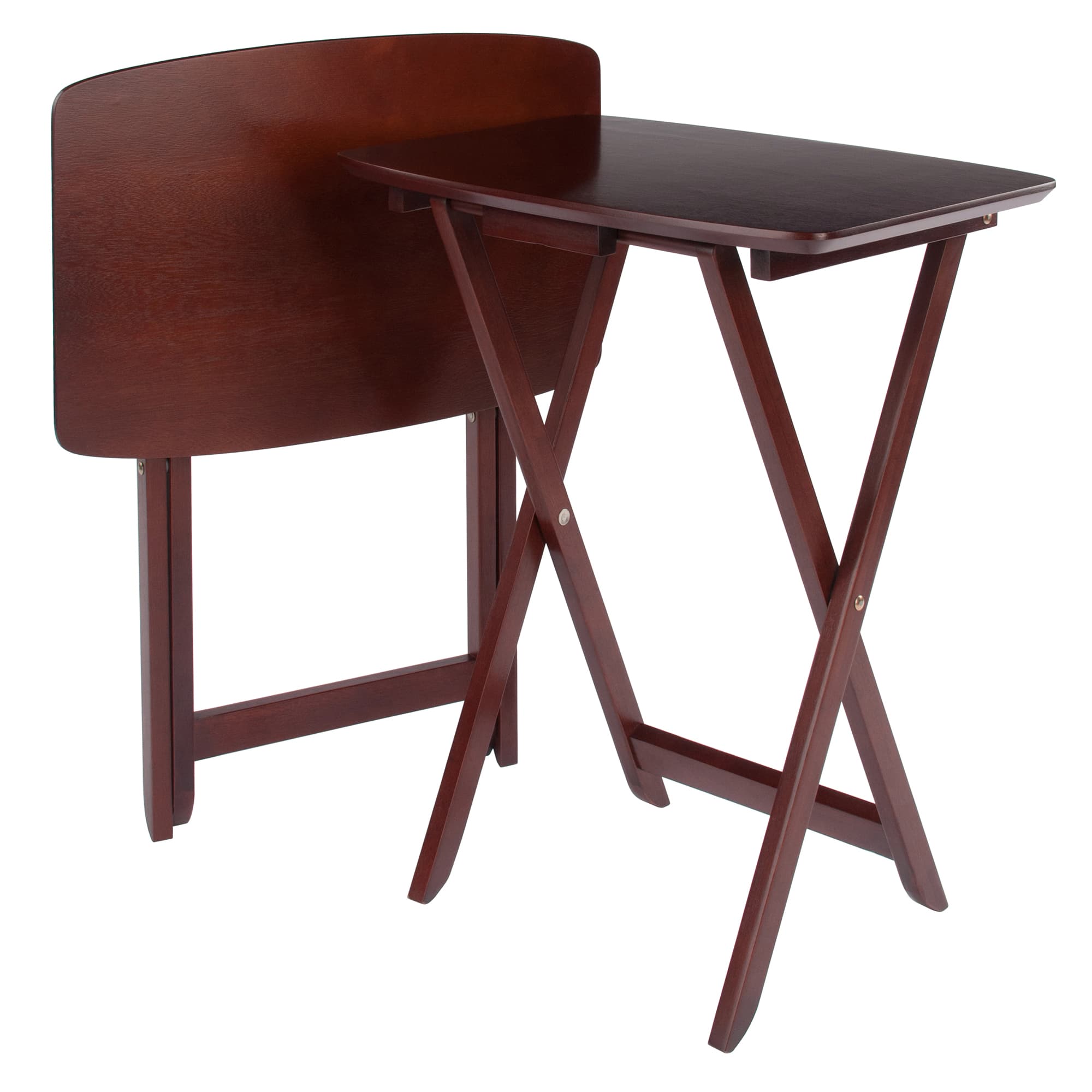DARLENE 2 Snack Tables, Walnut Finish