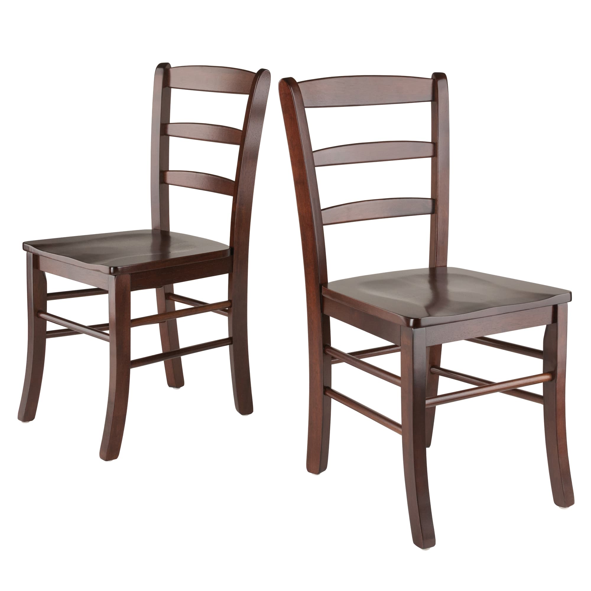 BENJAMIN 2 Dining Chairs with Ladder Back, Walnut Finish