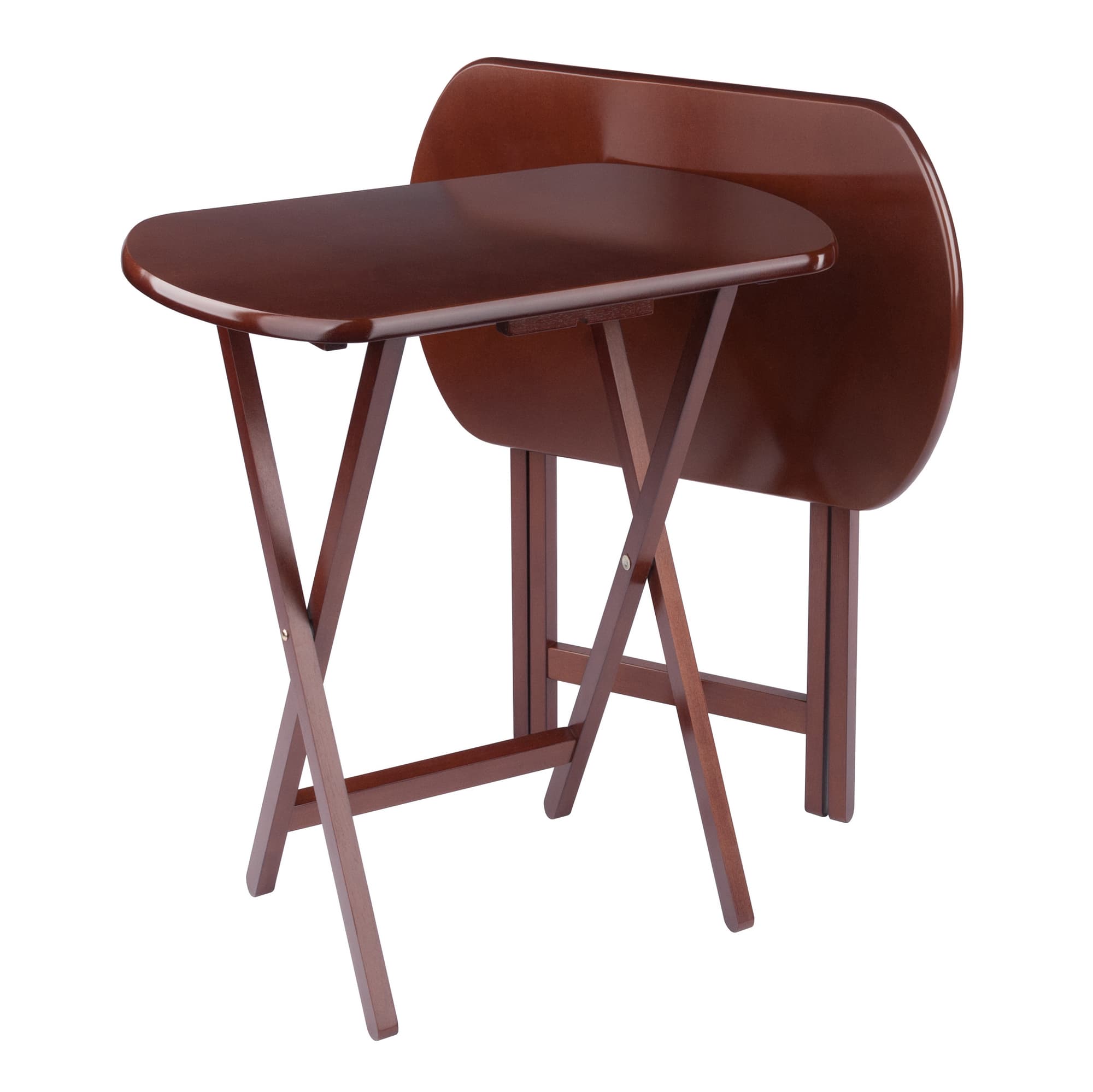 CORBETT 2 Snack Tables, Walnut Finish