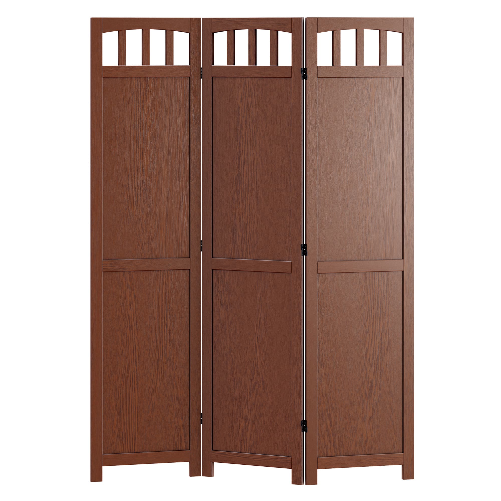 WILLIAM Folding Screen with 3 Panels, Walnut Finish
