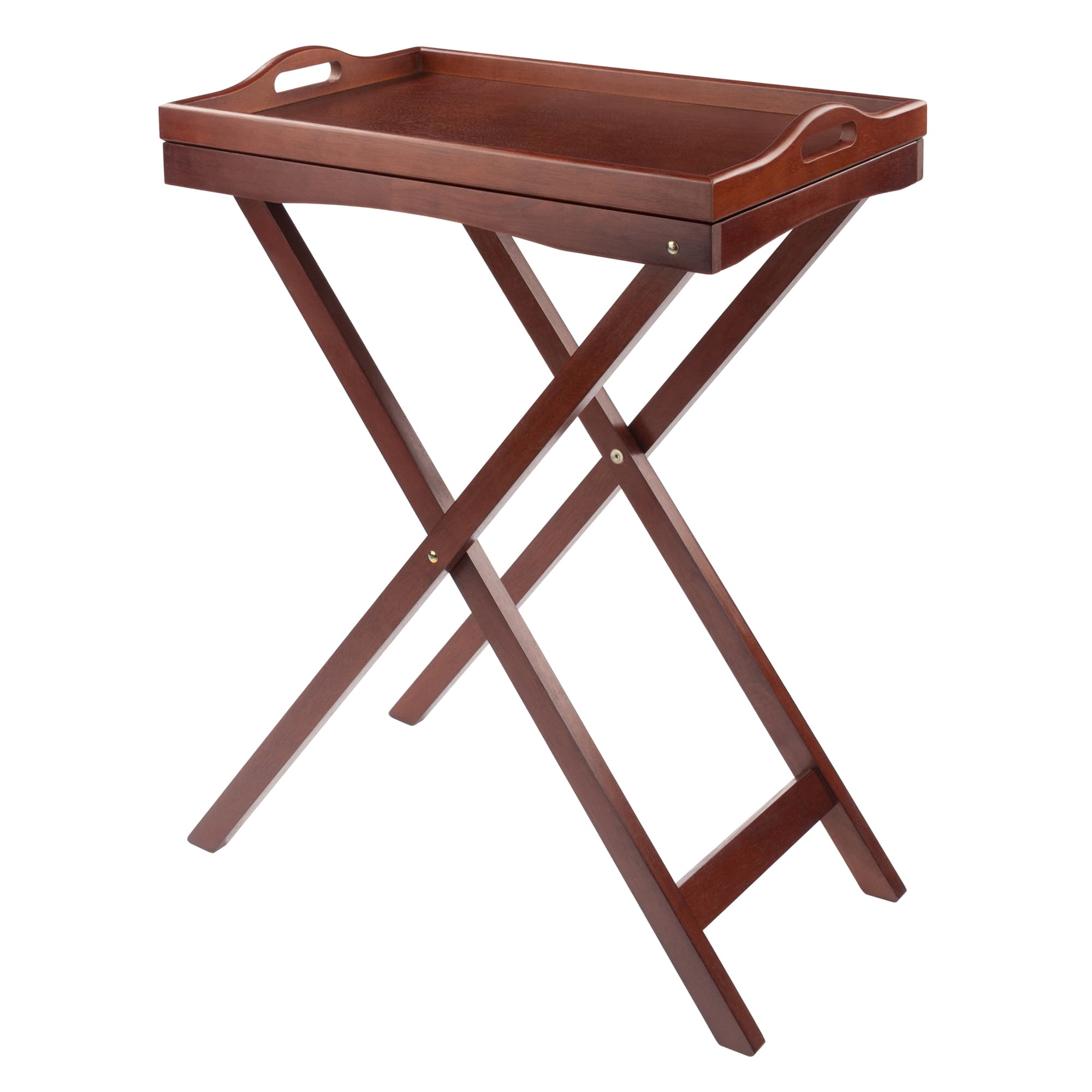DEVON Butler Table with Removable Serving Tray, Walnut Finish