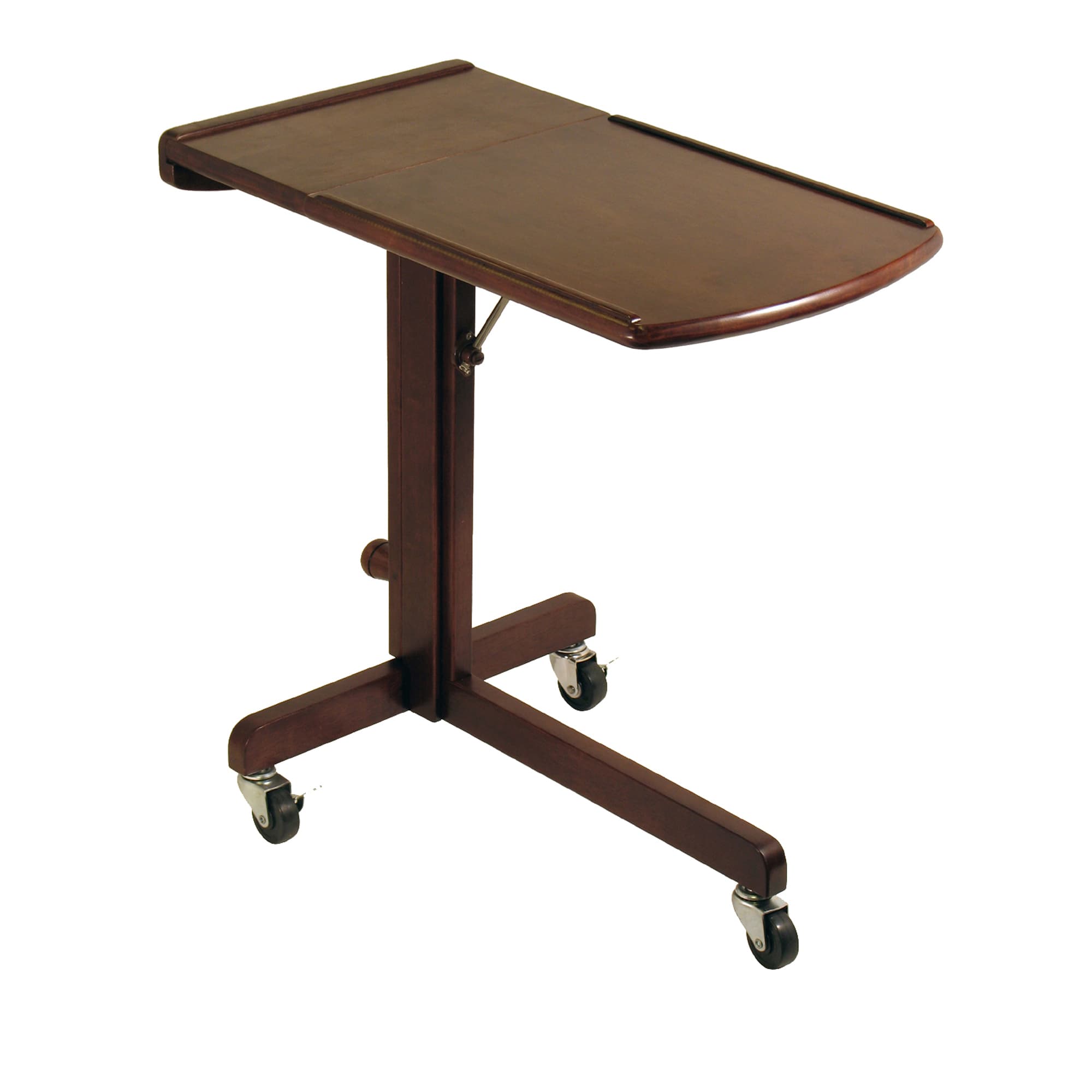 OLSON Adjustable Laptop Cart/Table, Walnut Finish