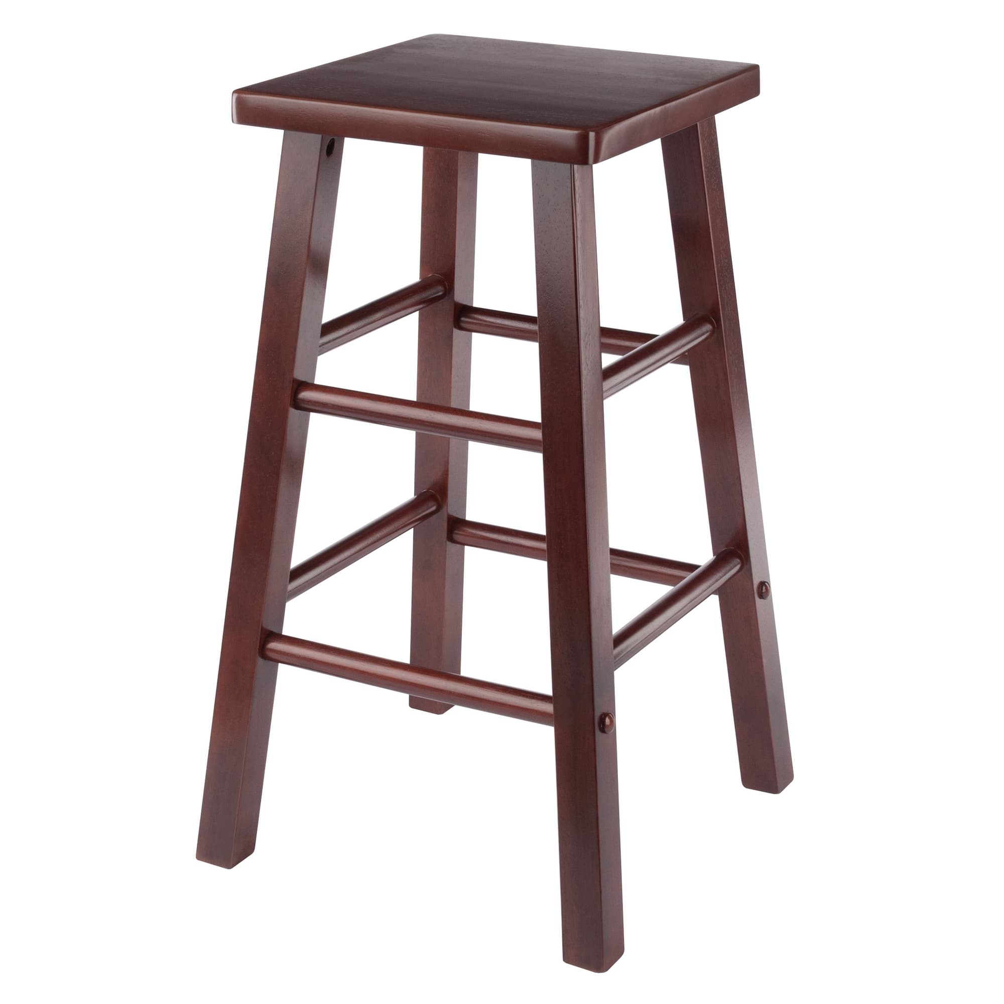 CARRICK Counter Stool with Square Seat, Walnut Finish