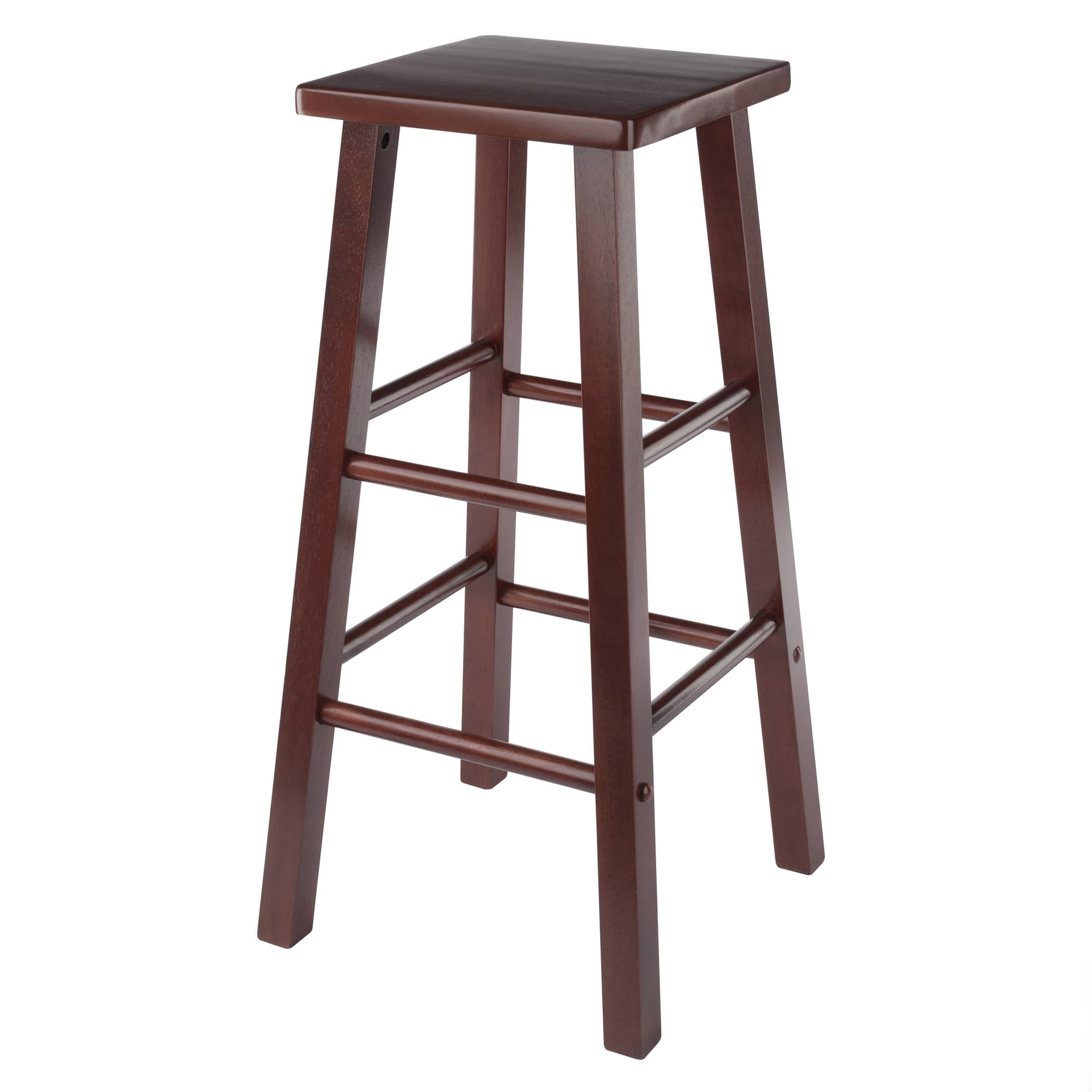 CARRICK Bar Stool with Square Seat, Walnut Finish