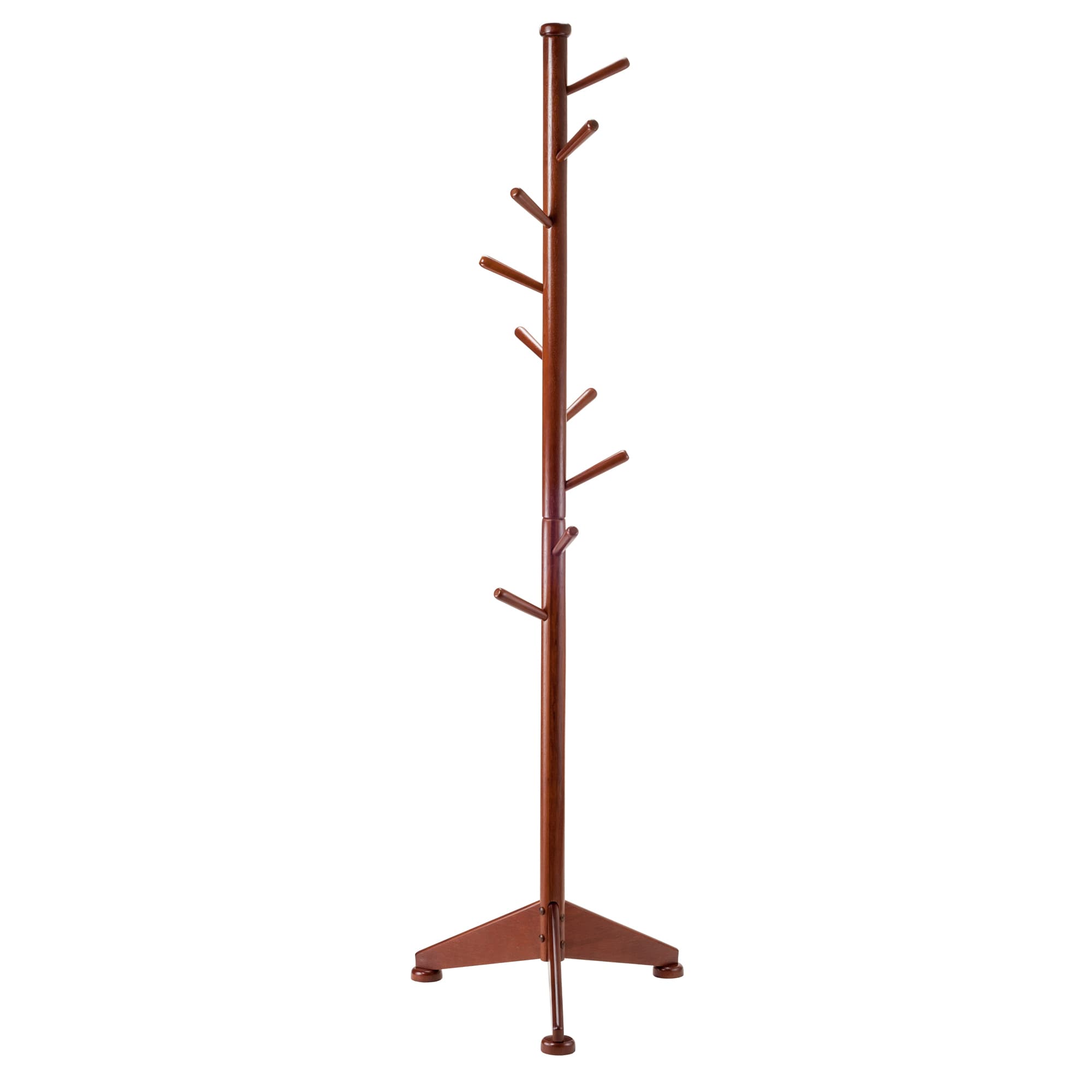 LILY Coat Tree with 9 Pegs, Walnut Finish