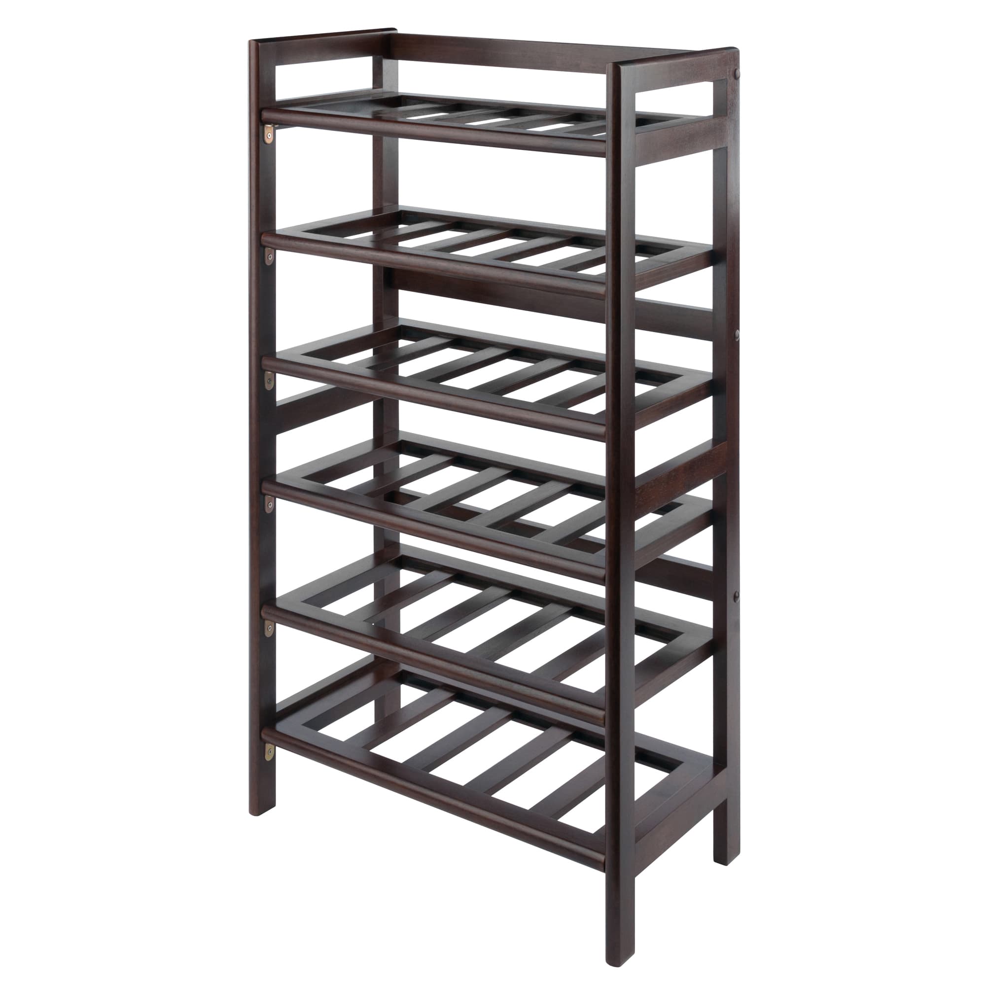 SILVI Wine Rack with 30-Bottle Capacity, Walnut Finish