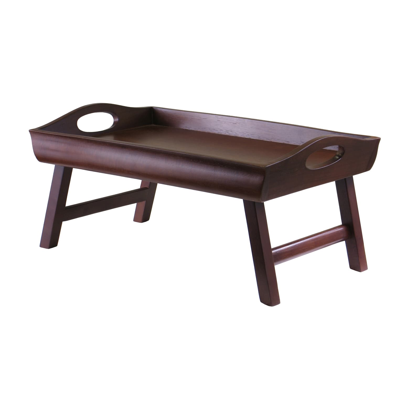 SEDONA Breakfast Tray with Foldable Legs & 2 Handles, Walnut Finish
