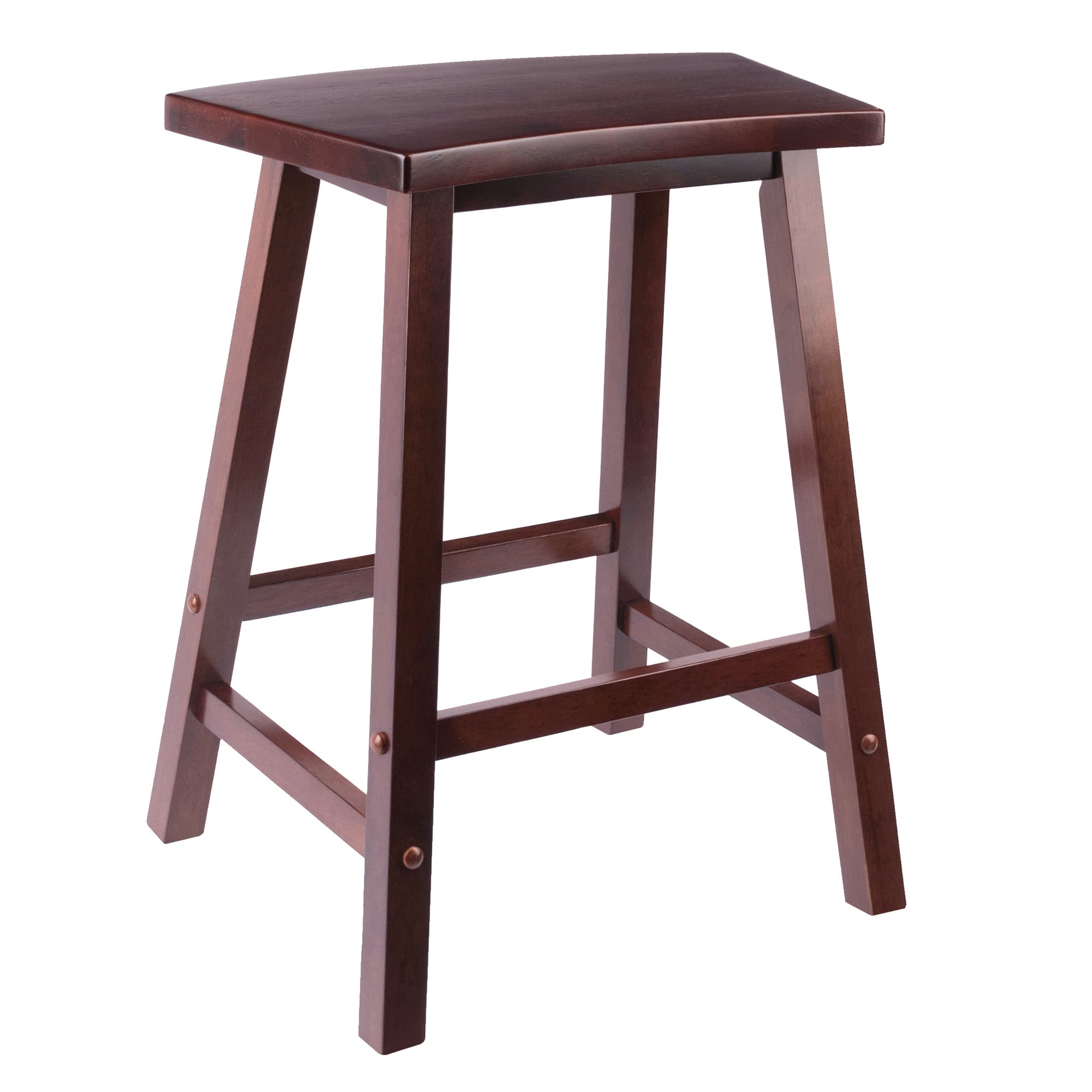 KATASHI Counter Stool with Fan Shape Seat, Walnut Finish