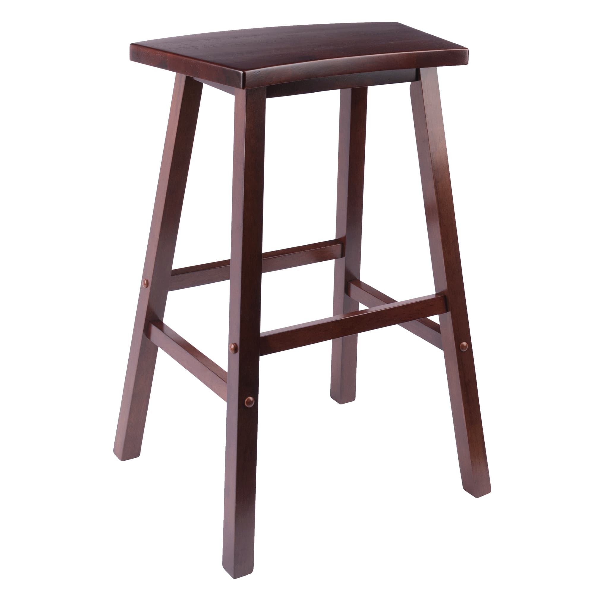 KATASHI Bar Stool with Fan Shape Seat, Walnut Finish