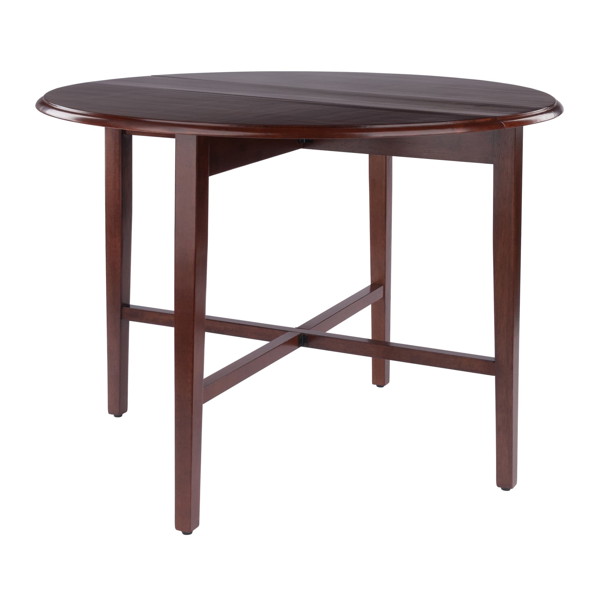 HANNAH Double Drop Leaf Table with Folding Gate Legs, Walnut Finish